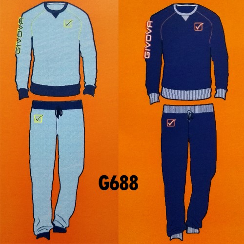 Tuta Homewear Uomo Givova Cotone Felpato Varie Taglie Art. G688